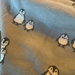 Kids Grey Penguin Blanket